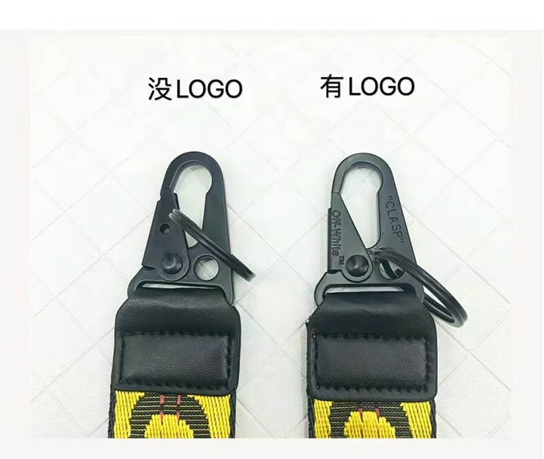 High Quality Promotional Gift 35MM Off Phone Car Key Chain Accessories Key Ring Lanyard  With Custom Woven Logo