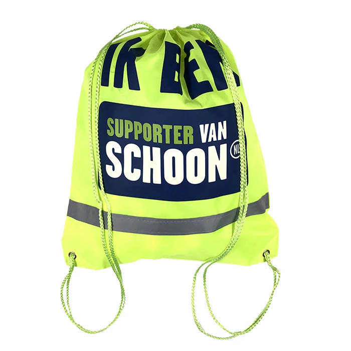 Eco-friendly waterproof outdoor polyester backpack custom logo polyester drawstring bag