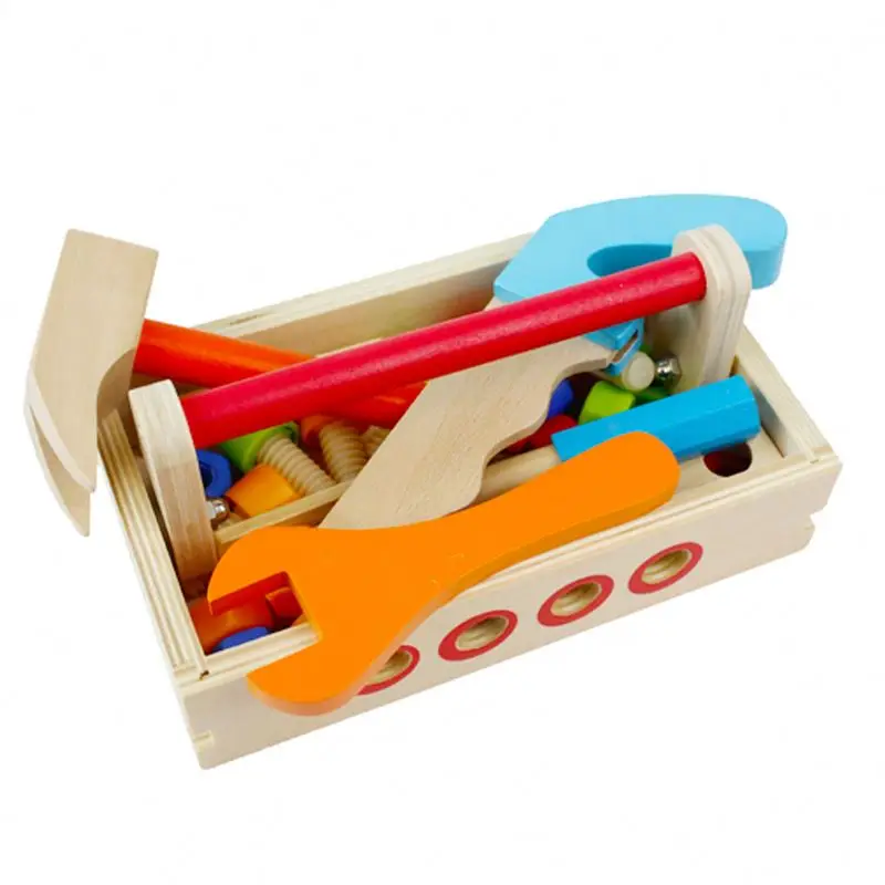 Wholesale Wooden disassembly Nut Screw Toys table Detachable tool box for Kids Amazon hot sale toy set