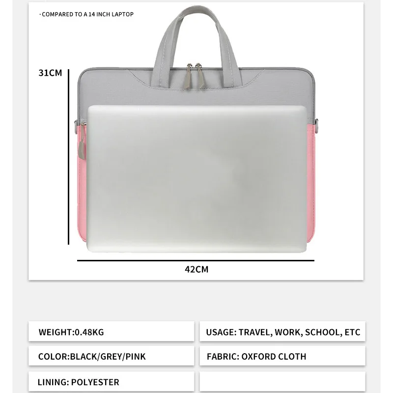 12 -15.6 inch laptop shoulder bag suitable computer waterproof Oxford Laptop Sleeve Case