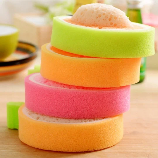 
Individual Package Lovely Fruit Shape Kitchen Cleaning Sponge Round Funny Shape 