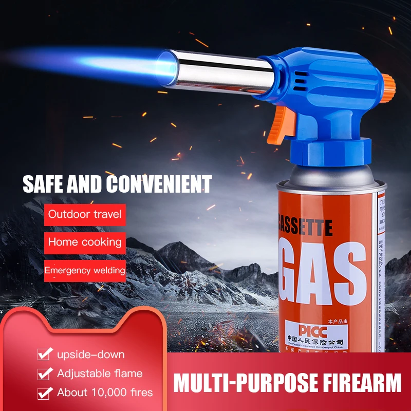 Wholesale Adjustable Flame Butane Refillable Gas Cooking Torch Burner Gas Cutting Torch Lighters Welding Kitchen Bbq Gas Torch
