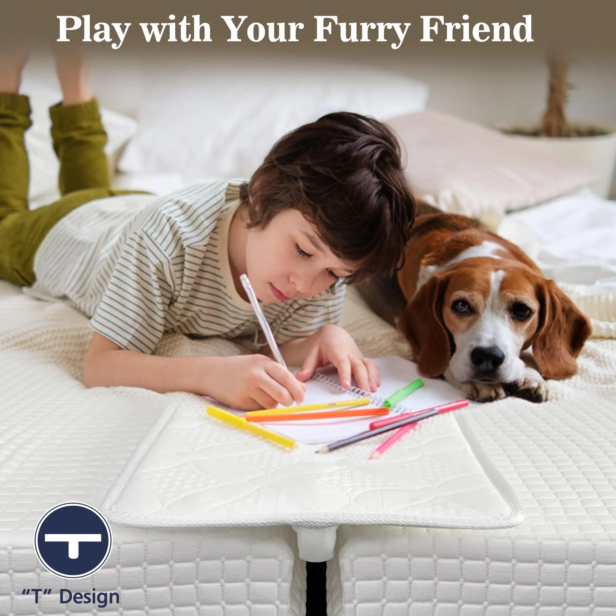 Customized waterproof bamboo memory foam Bed Bridge Twin Size to King Size Bed Converter  Mattress Gap Filler