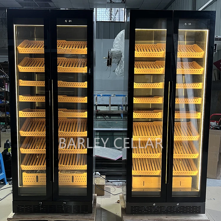 BARLEY cellar compressor cooling multi layer spain cedar wood racks cigar cabinet