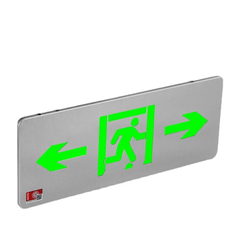 Aluminum Fire emergency light Safety exit sign light for subway school wall
