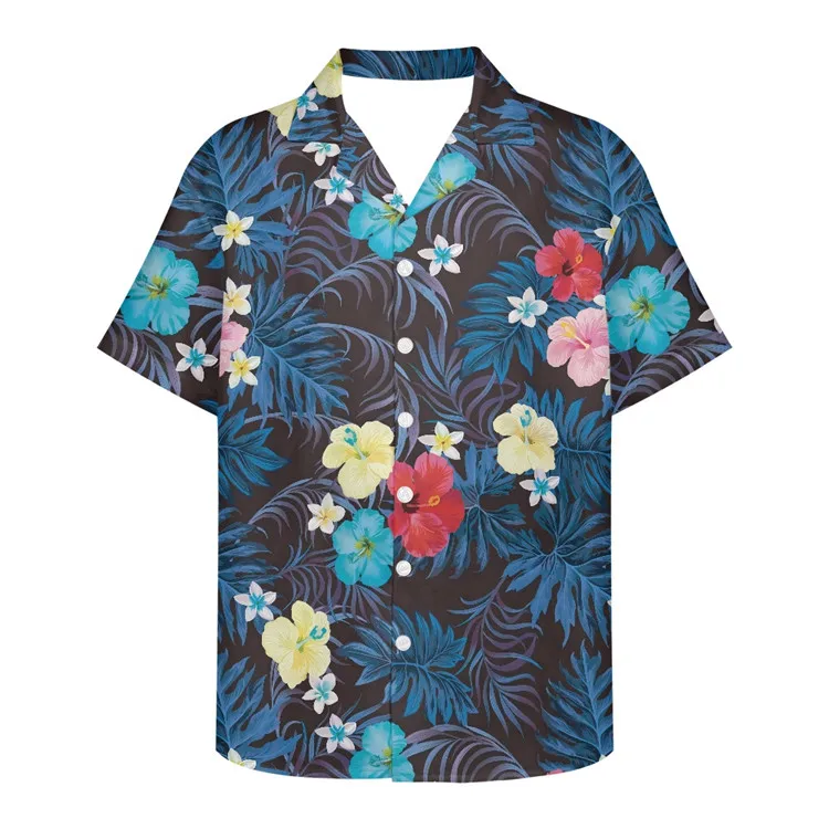 2022 Customised Men T-Shirts For Summer Short Sleeve Shirt Men Polynesian Tribal Floral Prints Shirt 2XS TO 5XL