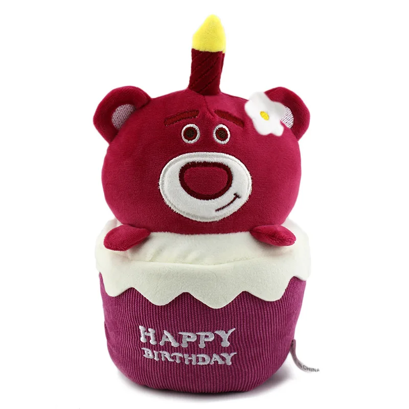 New Glowing Vocal Happy Birthday Cake Singing Doll Plush Japanese Anime Melody Decoration Music Sanrioed Plush Toy wholesale