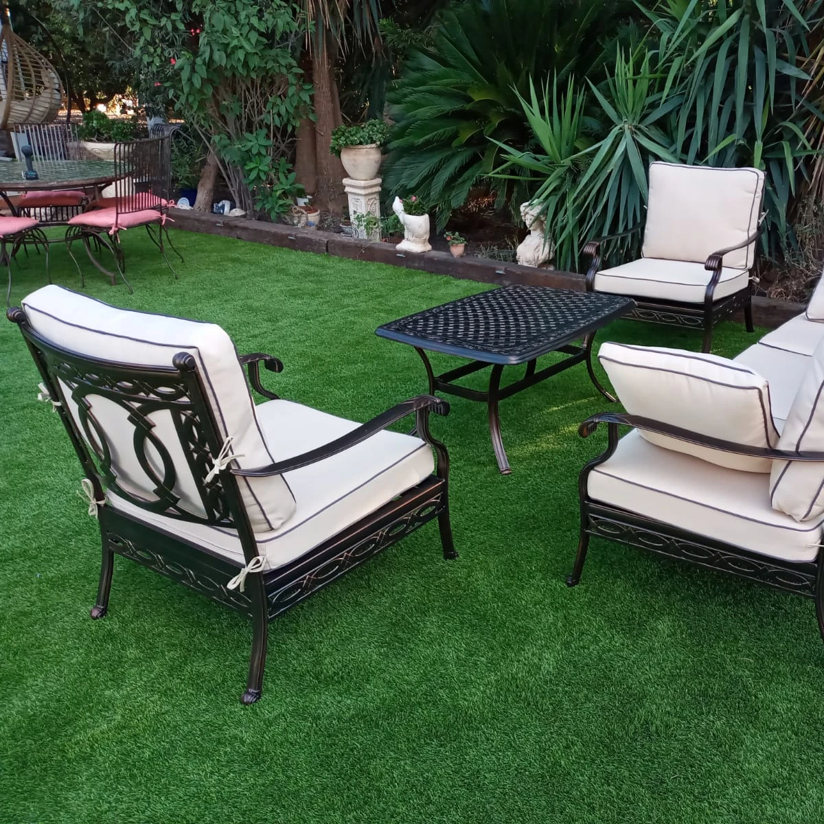 3+1+1 luxury garden set waterproof aluminium alloy modern outdoor garden sofa cast outdoor aluminium outdoor furniture set