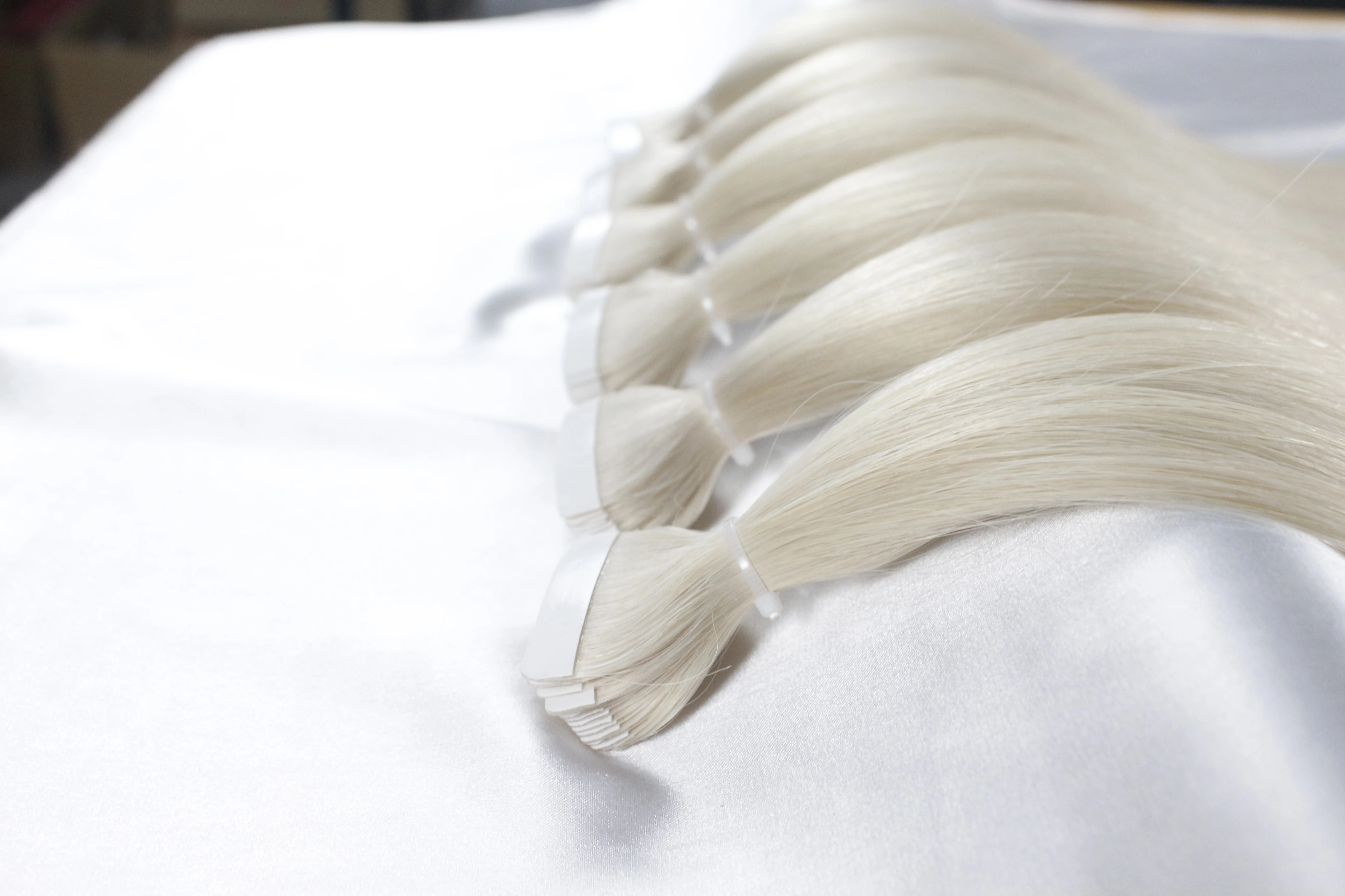 Russian 100% Vietnamese Raw Réal  Henane Cassette Tape Hair Claw Blonde 24 Inch Estape In Hair Extensions 100 Human Hair