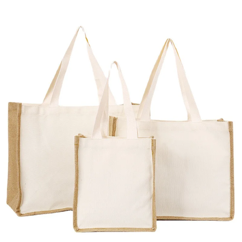 Cheap Personalized Gift Luxury Small Natural Burlap Drawstring 12 oz Shopping Tote Black Reusable Jute Bags With Handle