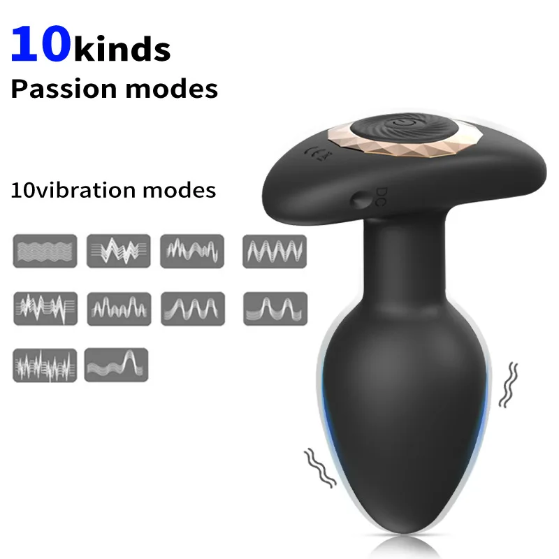 New Remote Control Anal Lock Butt Plug Ass Lock Waterproof Quiet 10 Frequency Prostate Massager Anal Male Sex Massage Products