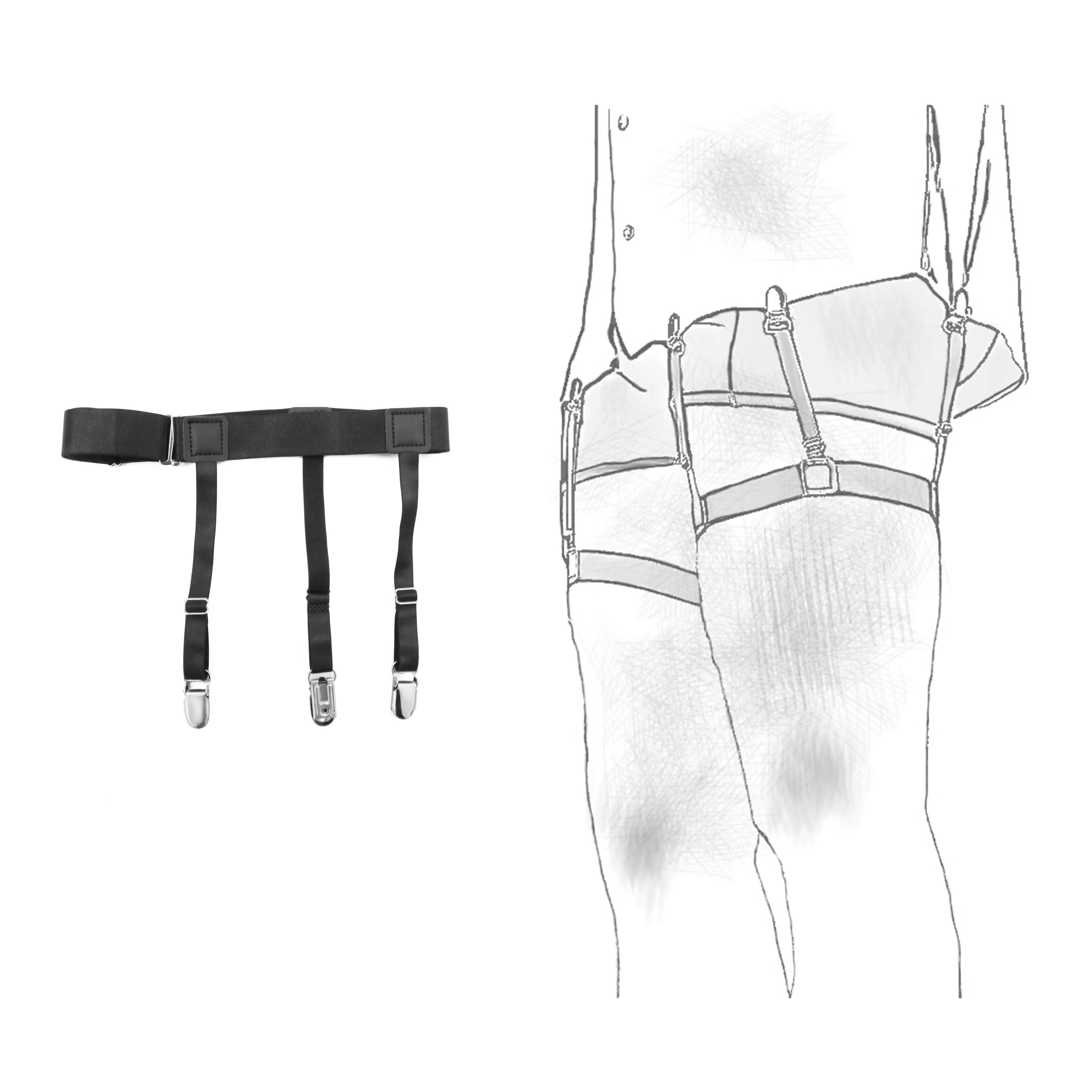 2021 Custom Logo Manufacture Non-slip Elastic Shirt Stays Garter men
