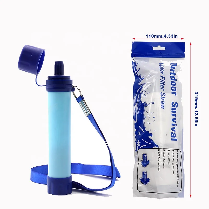 Portable Gear Emergency Personal Mini Water Filter System Water Filter Straw for Drinking Hiking Camping Travel