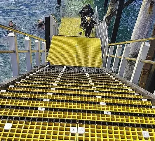 Plastic Reinforced Fiberglass Walkway FRP Grating for Car wash floor 38x38x30mm