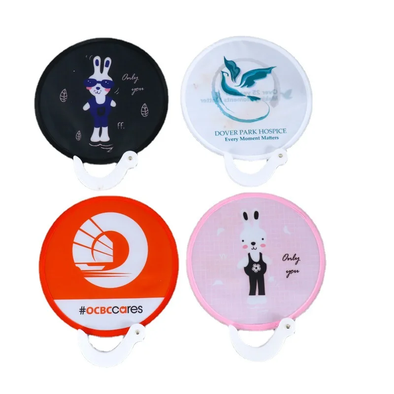 Custom Printed Polyester Round Foldable Fan Flexible Disc Toys for Summer