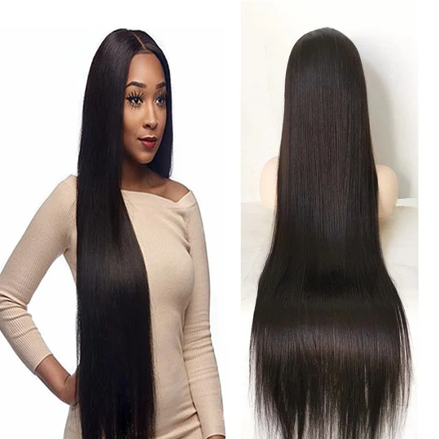 Best Vendor 100% Virgin Brazilian Human Hair Lace Front Wig, Cheap Natural Color Glueless Lace Frontal Wigs For Black Women