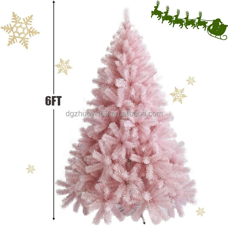 Home Decor Pink Christmas Tree for Holiday Indoor 3ft to 7ft Customized PVC Item Outdoor