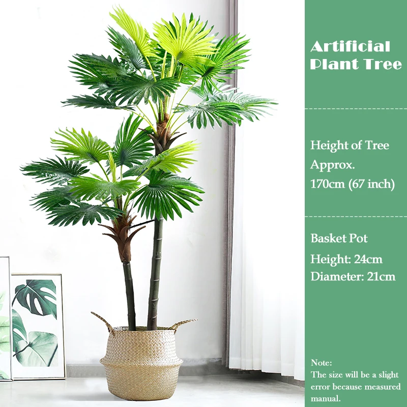 
170cm Washington areca palm tree artificial big foliage in basket pot 