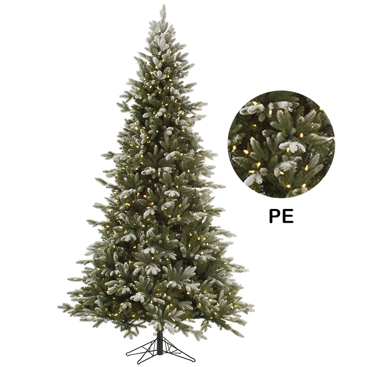 2022 Taoxi Luxury Customization Christmas Decoration Supplies PE Material Pine Needles Pine Cones Flocking Snow Christmas Tree