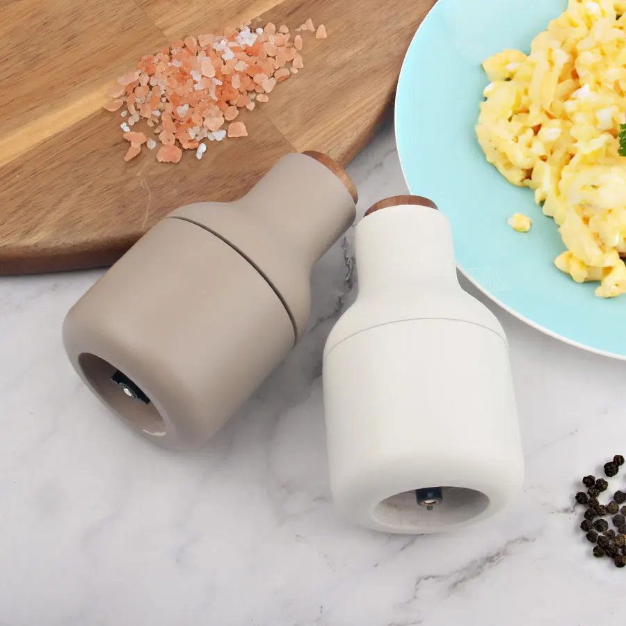 New Design Manual Wooden Salt and Pepper Mill Set Spice Modern Salt & Pepper Grinder Set