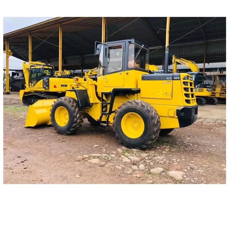 Б/у техника Komatsu б/у для продажи лучший бренд хорошее оборудование WA100 колесный погрузчик на продажу