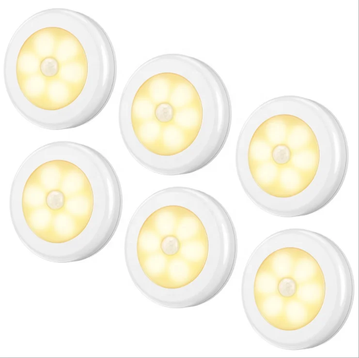 Дешевая светодиодная лампа для шкафа с датчиком движения, наружный датчик под шкаф, ночник