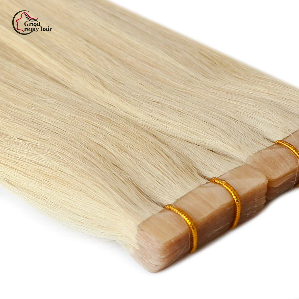 Factory Price Low MOQ 100% Human Remy Hair Curly PU Mini Tape In Hair Extensions