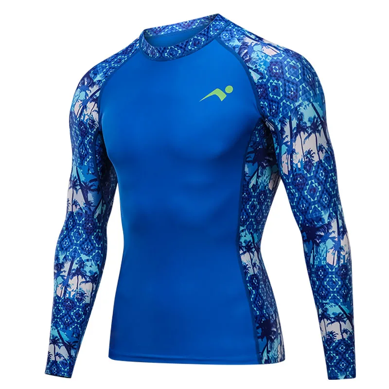 Sublimated Printed Rashie Long Sleeves Swim Shirt Mens Rash Vest UV Protection Rash Guard Quick Dry Surfing Rash Guard