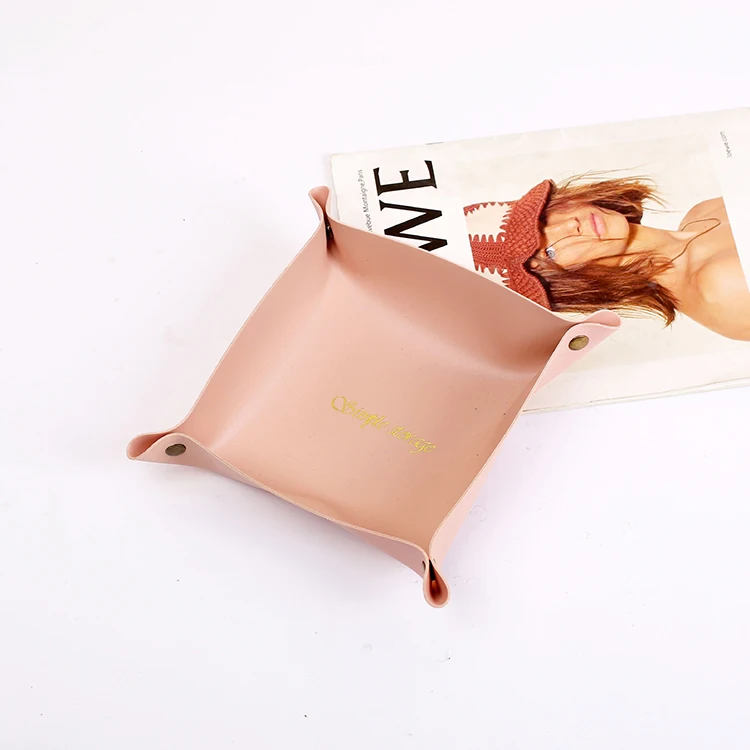 2022 pink color PU leather lash tray storage for women