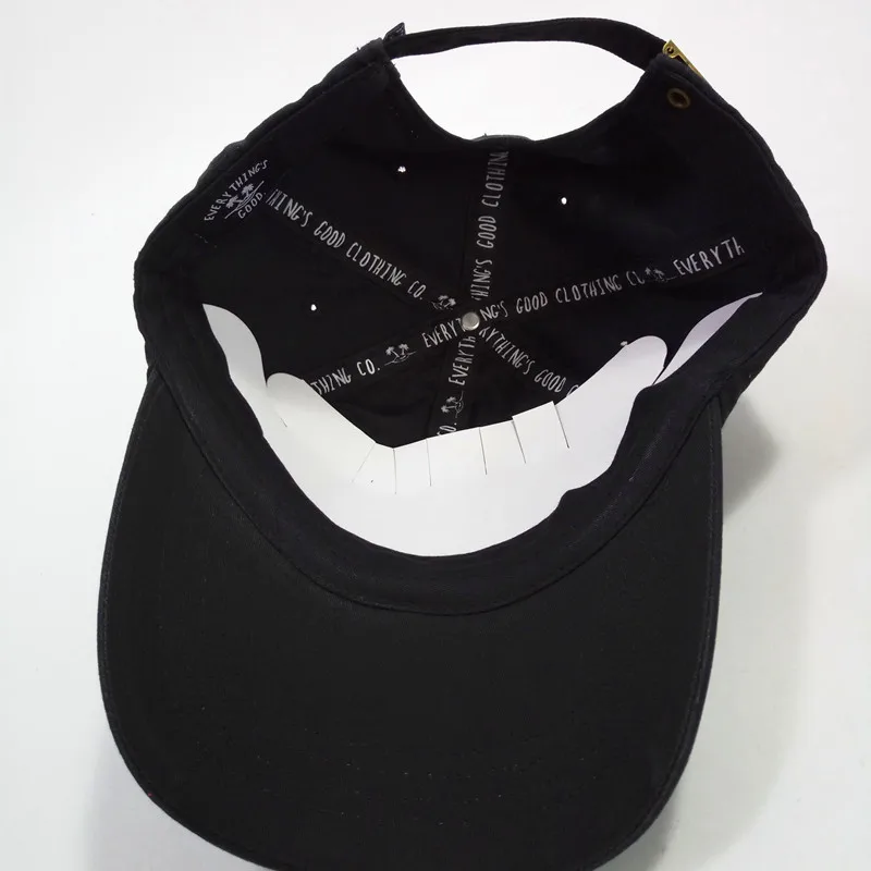 Custom Unstructured Black Dad Hat Embroidery