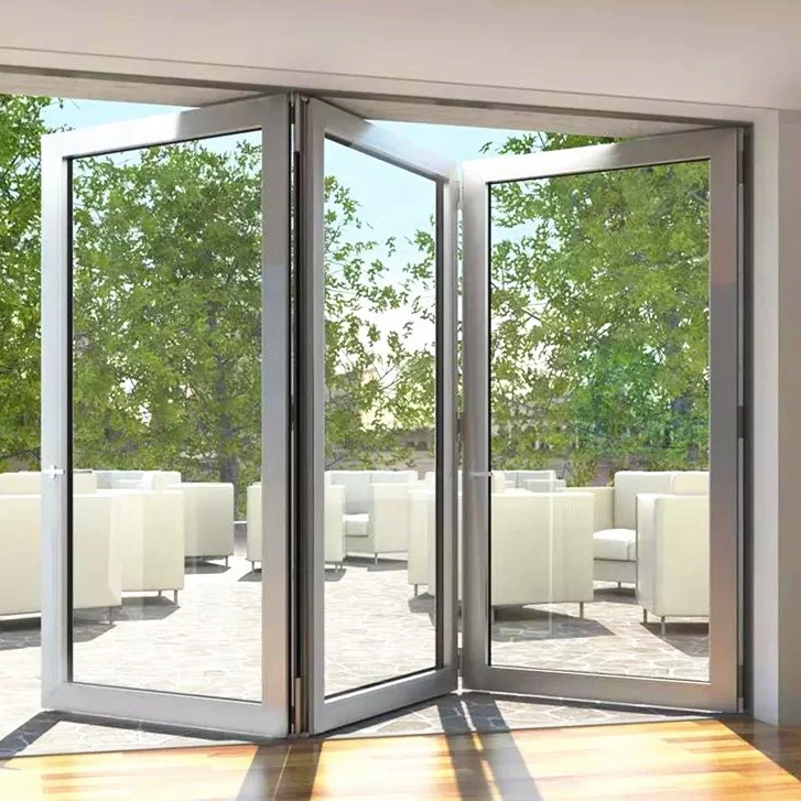 Aluminum Tempered Glass Safety Folding Doors Bifold Doors Aluminium Accordion Door