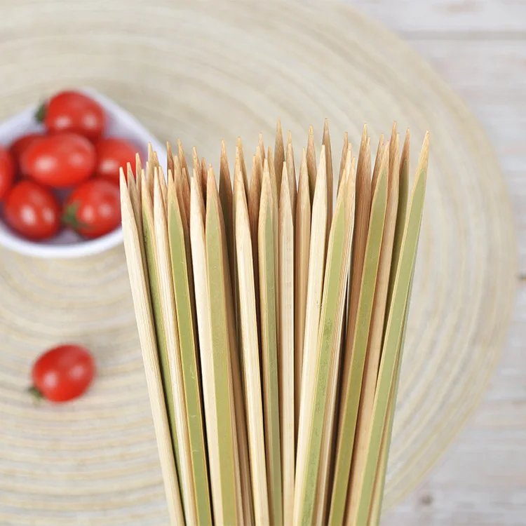 Manufacturer Price Biodegradable Brazilian Kebab Barbecue Bamboo Stick Flat Skewer