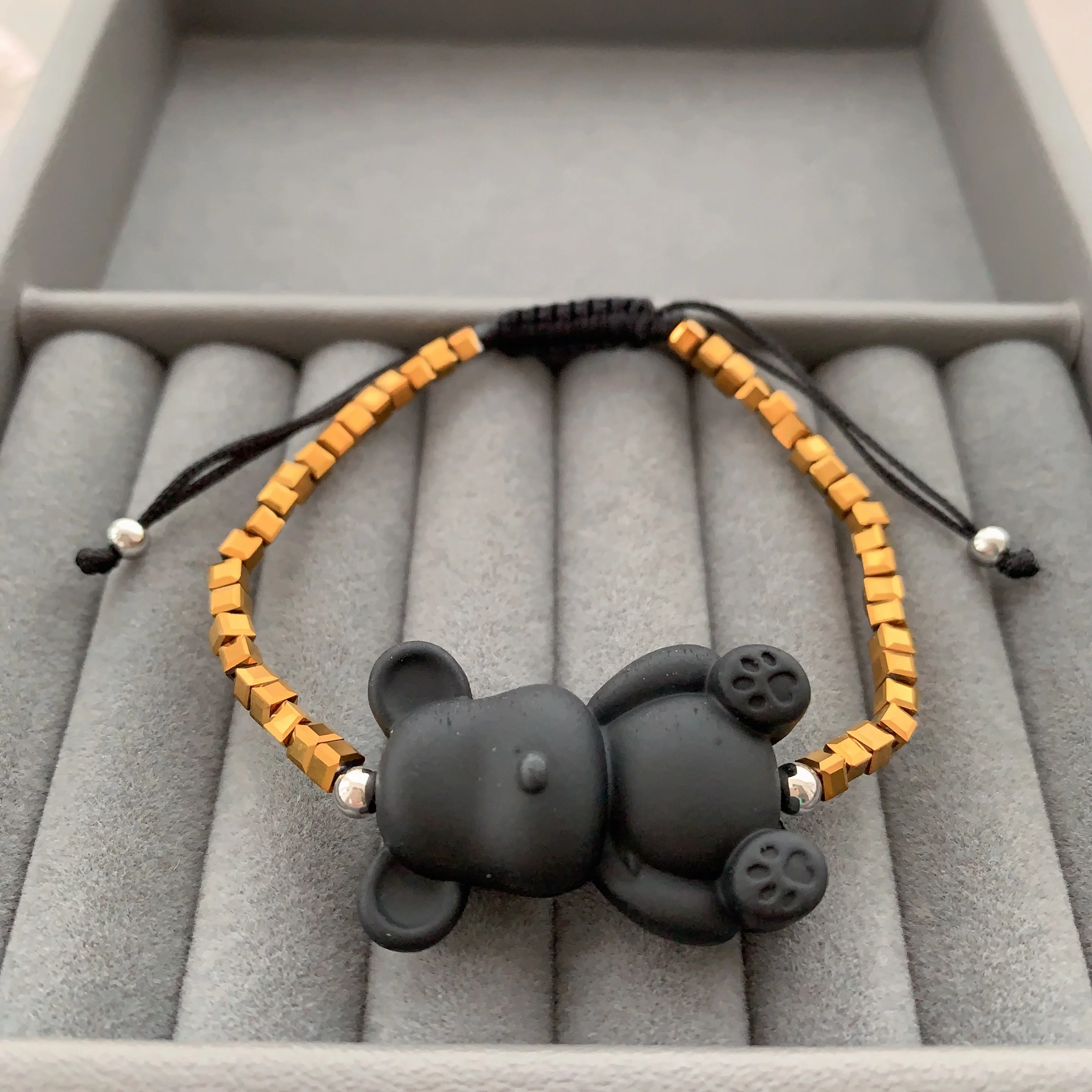 LS-C3519 Unique dice bead bracelet adjustable nice bear   bracelet for men women loce letter bracelet high   quality
