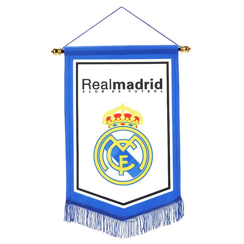 Custom Logo Mini Double Sided Football Soccer Club Fans Exchange Chicago Team Canvas Wall Decoration Hanging Flag Banner Pennant