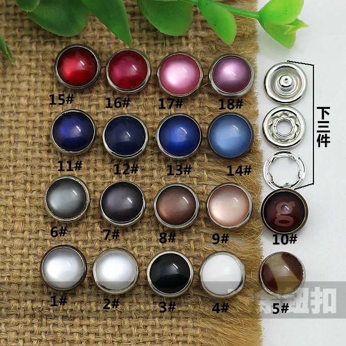 Pearl prong snap button with 4 parts