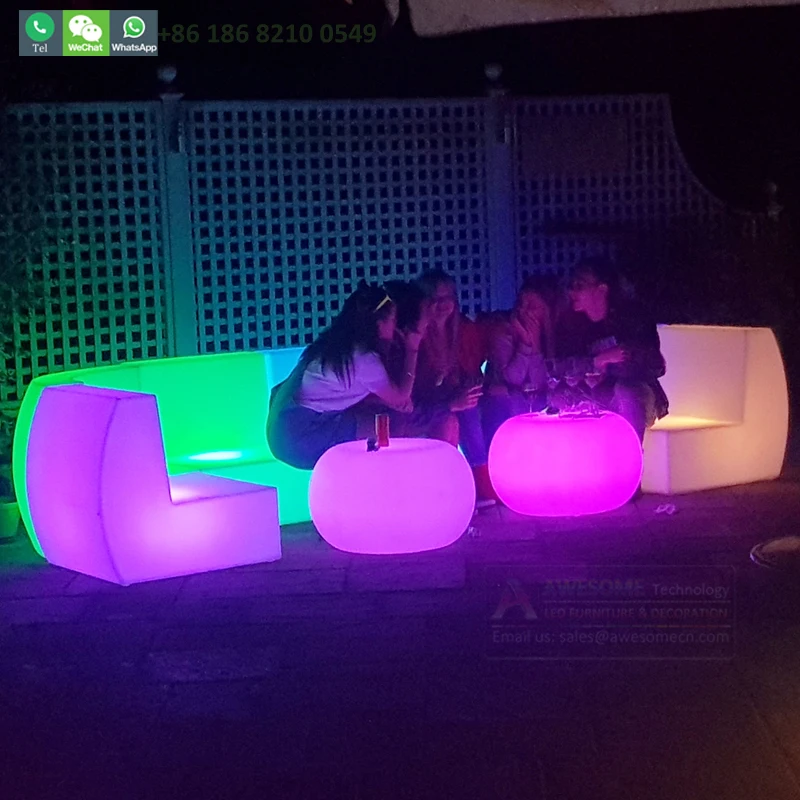 light up sofa side orange shaped glass ball table led round tea tables furniture (TP112)