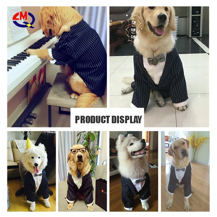 Wedding Dog Shirt Formal Tuxedo for Dog Stylish Pet Bow Tie Costume Tuxedo for Golden Retriever Big Dog Clothes