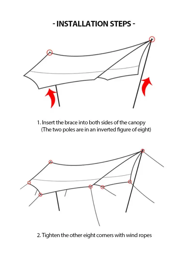 Custom Printed Portable Folding Waterproof Large Outdoor Camping Tarp Retractable Aluminum Poles Awnings Sun Shelter Tent Canopy