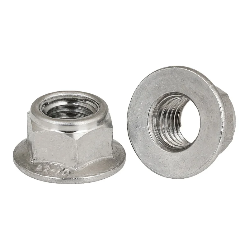 18-8 Stainless Steel INOX SUPER DUPLEX SAFE 2205 2507 A286 904L Serrated Metal Insert Hex Flange Lock Nut DIN EN 1664