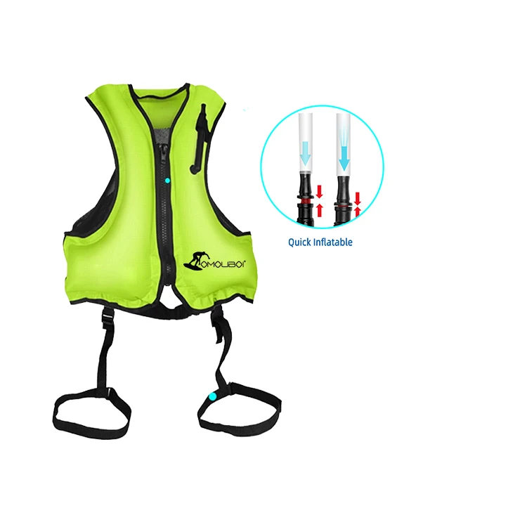 Зеленый жилет надувной спасательный жилет