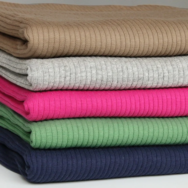 
 3278 # 95% хлопок 5% спандекс бесшовная трубчатая ребристая трикотажная ткань для свитера  