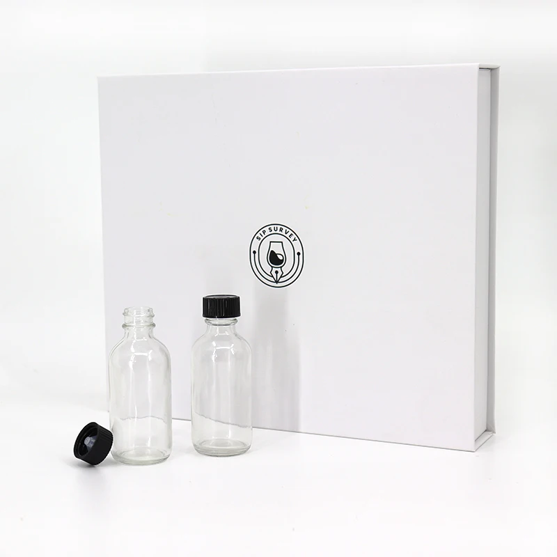 Exquisite Rigid Paper Cardboard Cosmetics Packaging Boxes For Makeup Glass Essential Oil Bottle Double Layer Magnetic Drawer Box