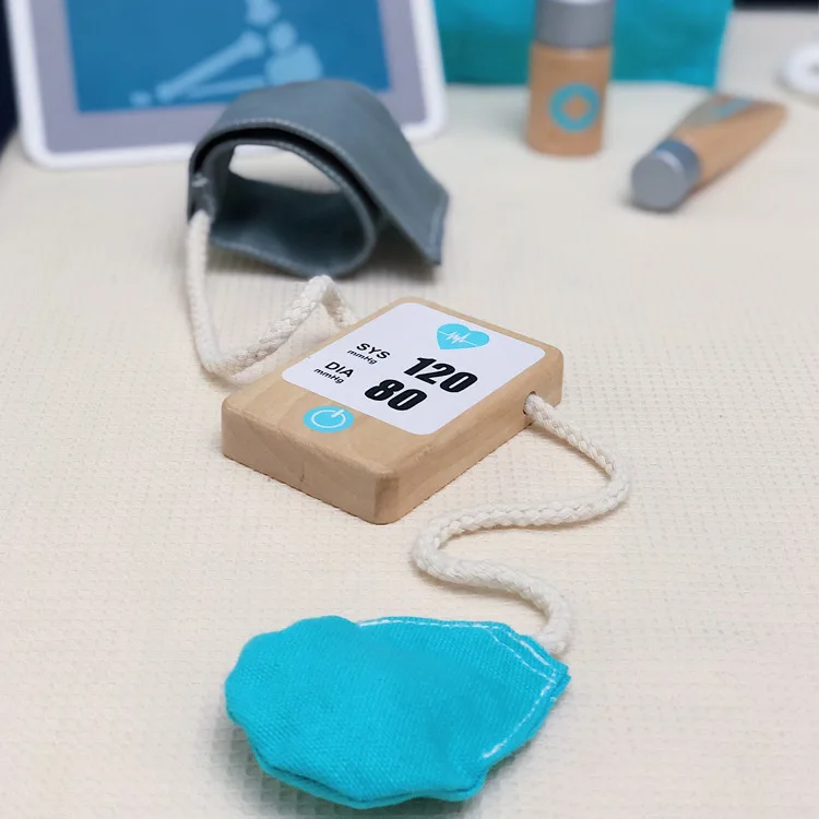 Unisex Wooden Doctor Kits Dentist Set Toy for Kids Role-Playing Tooth Doctor Pretend Play