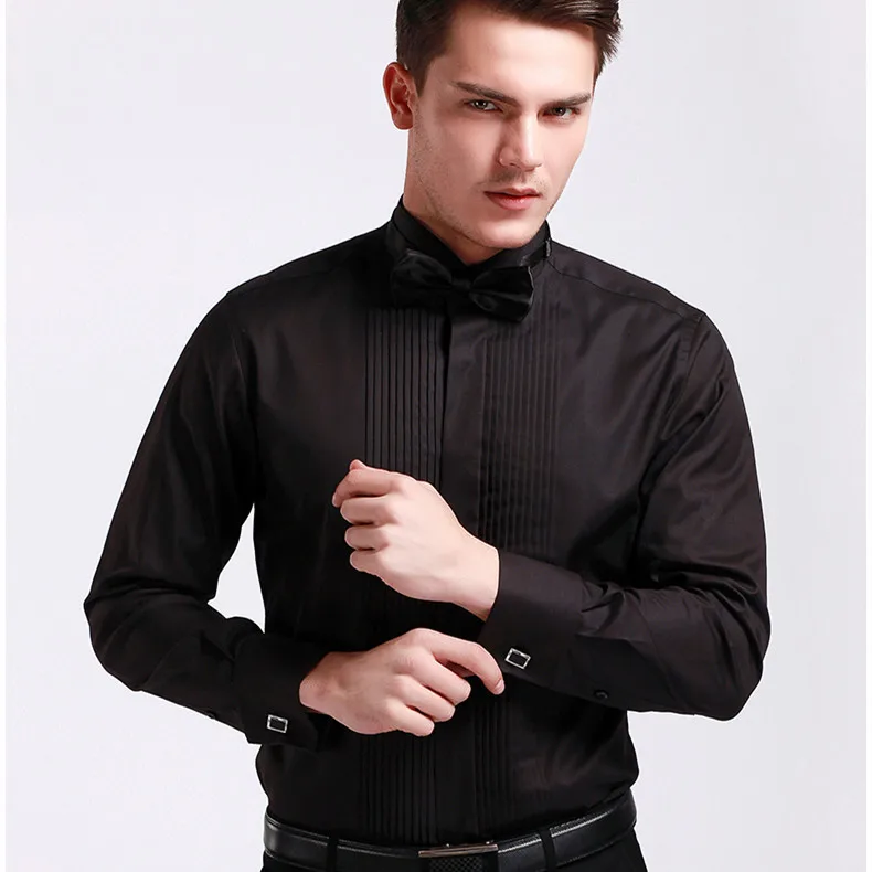 Hot sale full sleeve wedding dress tuxedo shirts for men