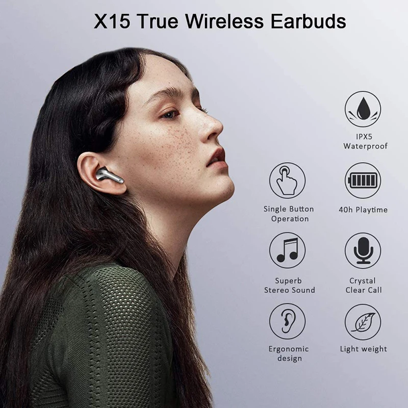OEM X15 Tws Wireless Earphone Led Display Hifi Stereo Sound Headset Headphone Type C Waterproof BX15 Earbuds