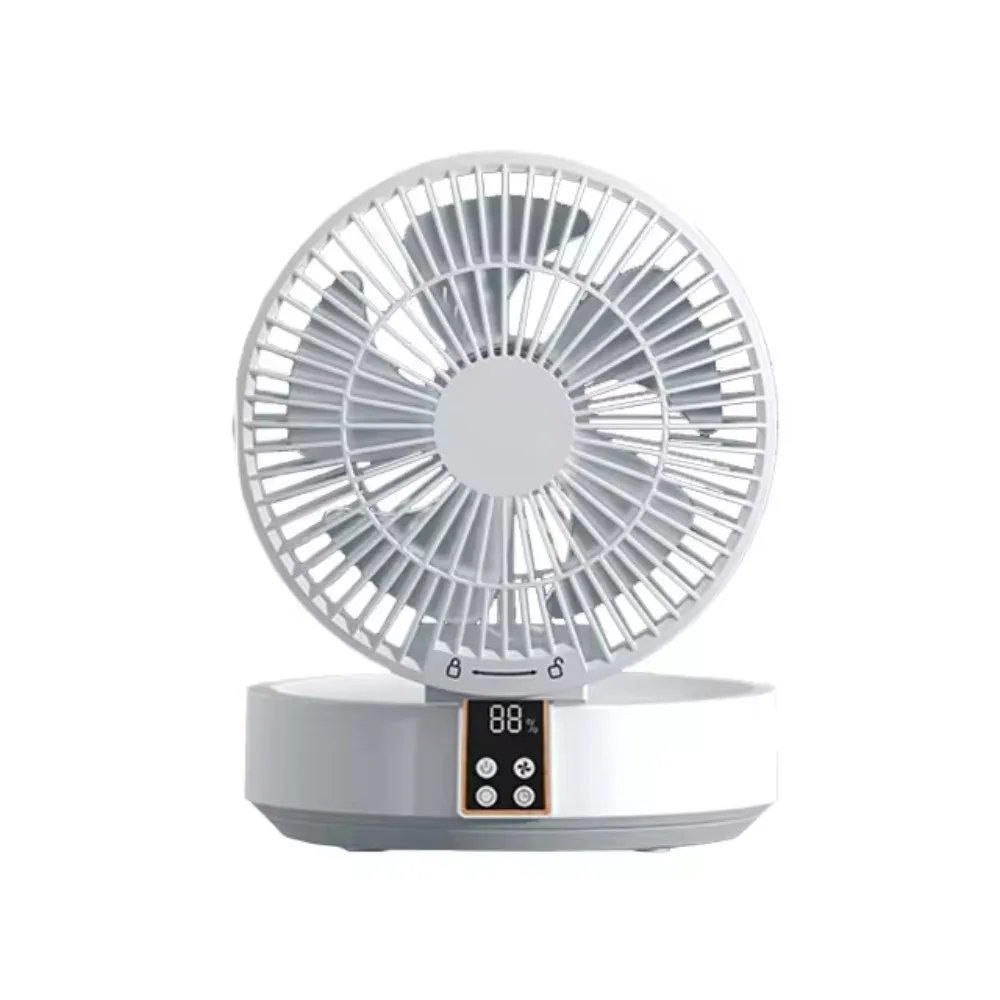 Wireless Remote Control Wall Mounted Circulation Air Cooling Fan  Folding Electric 4000mah Table Fan with Led Light