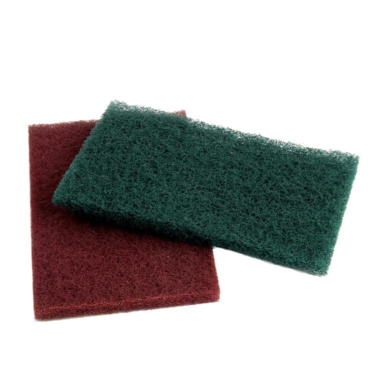 green or grey color 6x9inch scouring pad for metal abrasive scouring clean cloth