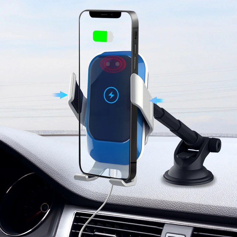 
CE approved 15w automatic sensor cell phone mount wireless charger car mobile holder 