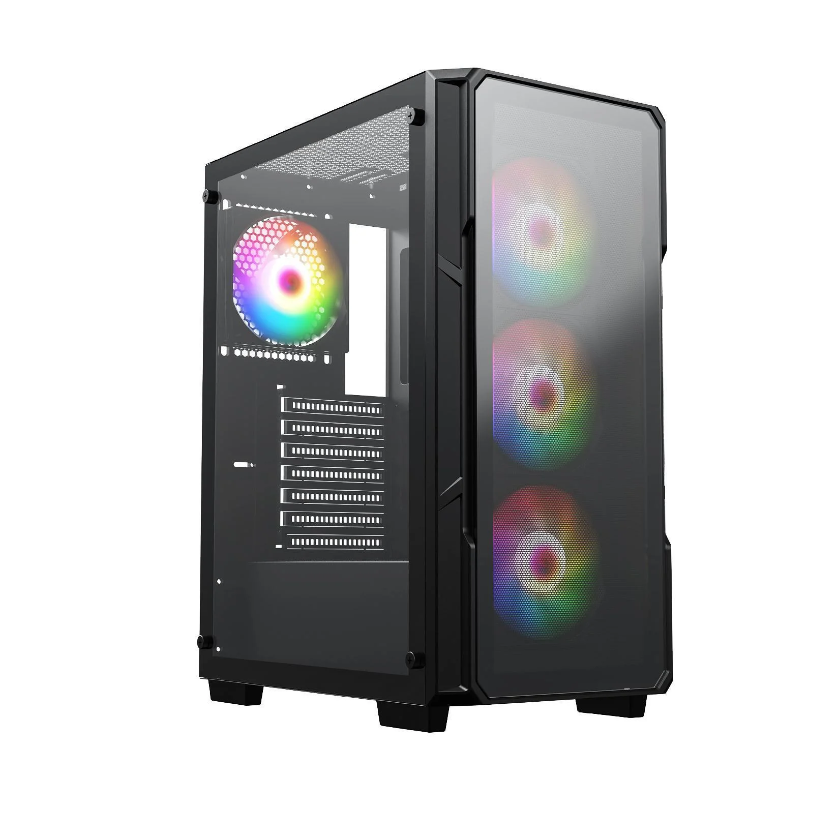 High Quality Mid Tower Custom Logo ATX Gaming Pc Gamer Desktop Tempered Glass Side Panel Gaming Computer Cases