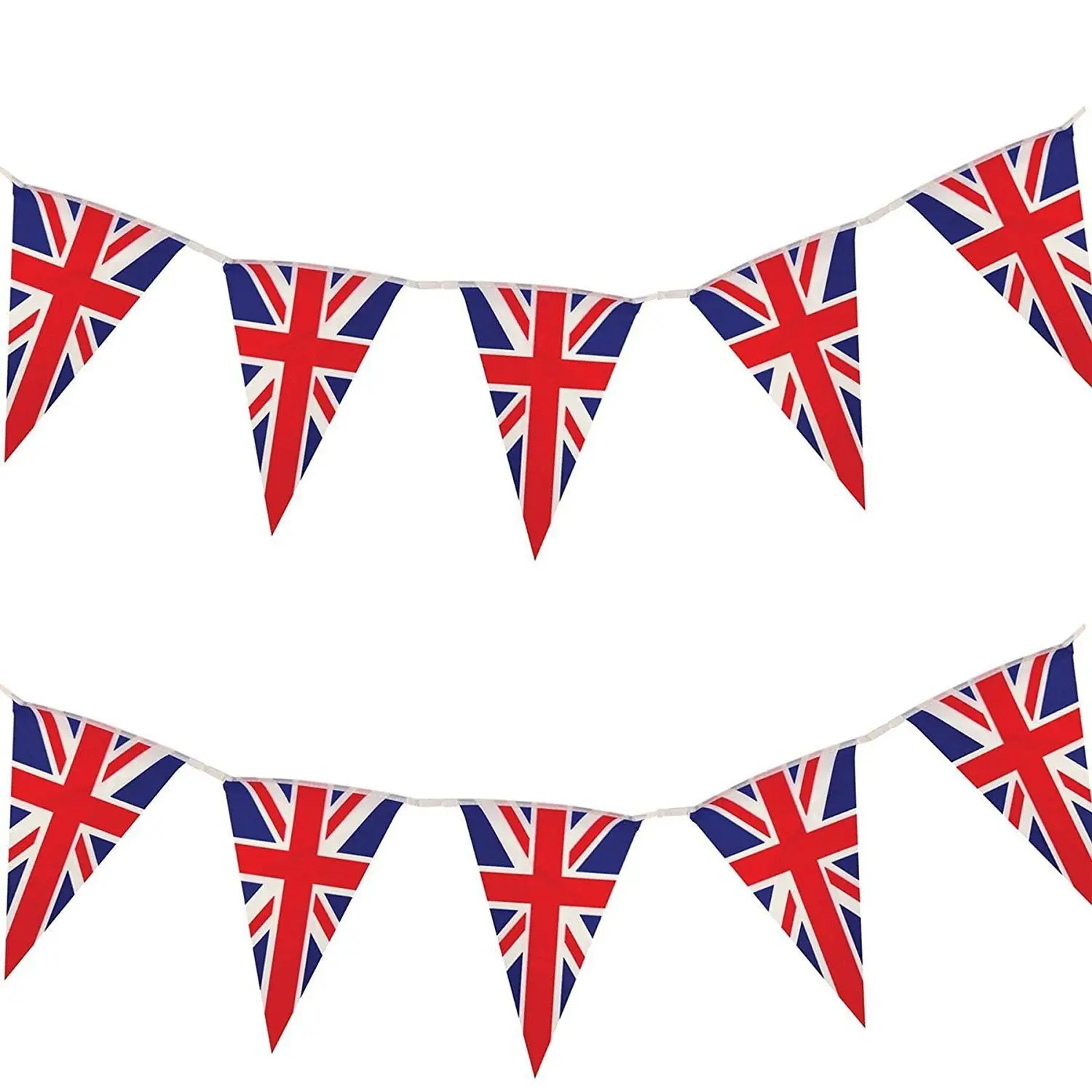 Wholesale Polyester Fabric Custom Celebration Festival Decoration String Flag Pennants Triangle Full Color Bunting Banner